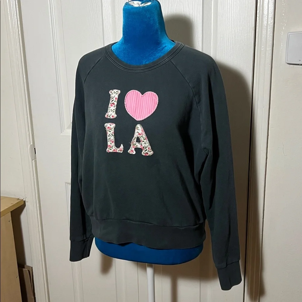 Anthropologie LETLUV I ❤️ LA Crew Sweatshirt Women’s XS - Picture 3 of 6